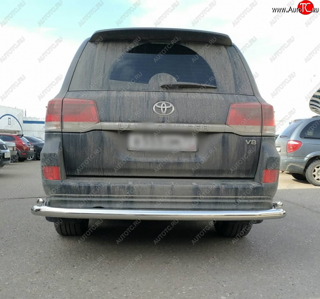 16 749 р. Тройная защита заднего бампера SLITKOFF из труб диаметром 76 и 42 мм SLITKOFF Toyota Land Cruiser 200 2-ой рестайлинг (2015-2021)  с доставкой в г. Краснодар