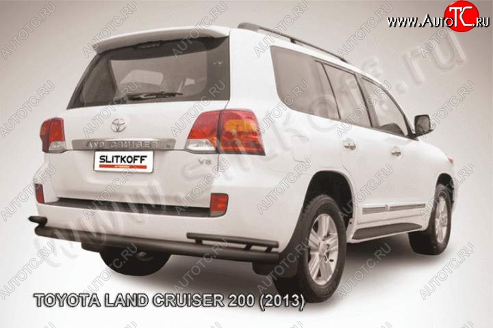 13 949 р. Защита задняя Slitkoff  Toyota Land Cruiser  200 (2012-2015) 1-ый рестайлинг (Цвет: серебристый)  с доставкой в г. Краснодар