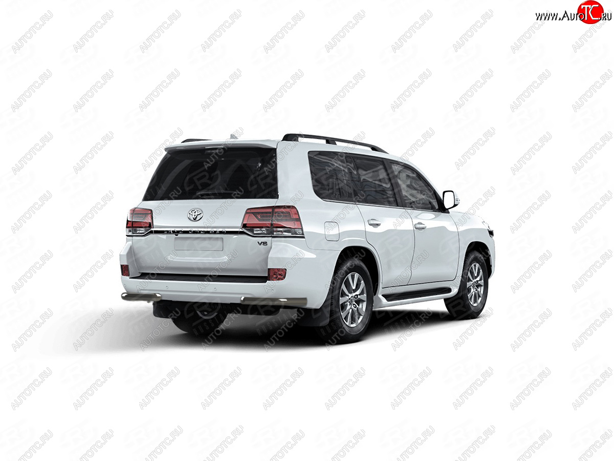 10 599 р. Защита заднего бампера (Ø63 мм уголки) SLITKOFF  Toyota Land Cruiser  200 (2015-2021) 2-ой рестайлинг (нержавейка с полимерным покрытием, черный)  с доставкой в г. Краснодар