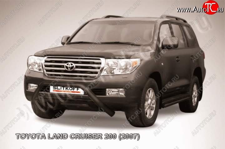 22 999 р. Кенгурятник d76 низкий широкий мини Toyota Land Cruiser 200 дорестайлинг (2007-2012) (Цвет: серебристый)  с доставкой в г. Краснодар