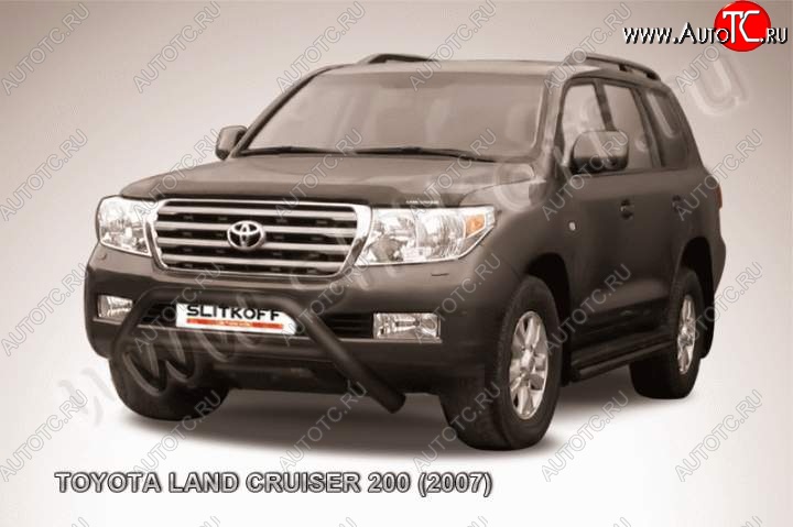 18 649 р. Кенгурятник d76 низкий широкий с перемычкой Toyota Land Cruiser 200 дорестайлинг (2007-2012) (Цвет: серебристый)  с доставкой в г. Краснодар