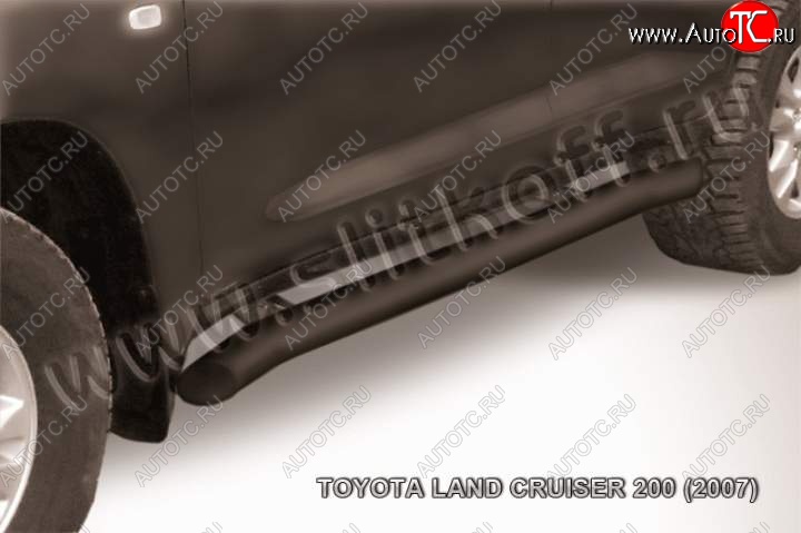 14 649 р. Защита порогов Slitkoff Toyota Land Cruiser 200 дорестайлинг (2007-2012) (Цвет: серебристый)  с доставкой в г. Краснодар