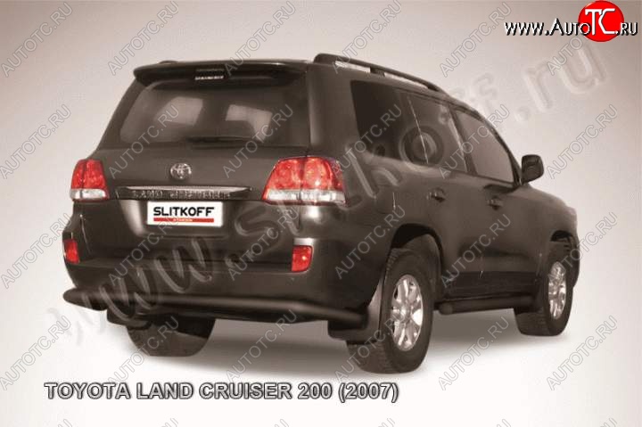 11 099 р. Защита задняя Slitkoff Toyota Land Cruiser 200 дорестайлинг (2007-2012) (Цвет: серебристый)  с доставкой в г. Краснодар