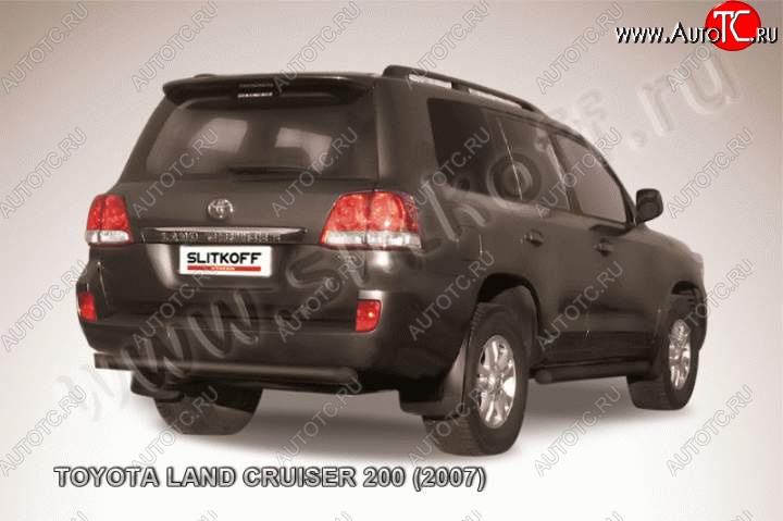 8 699 р. Защита задняя Slitkoff Toyota Land Cruiser 200 дорестайлинг (2007-2012) (Цвет: серебристый)  с доставкой в г. Краснодар