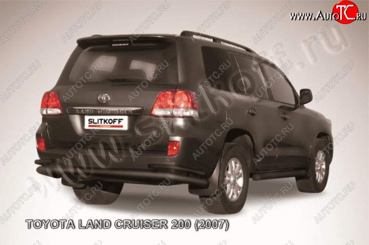 11 999 р. Защита задняя Slitkoff Toyota Land Cruiser 200 дорестайлинг (2007-2012) (Цвет: серебристый)  с доставкой в г. Краснодар