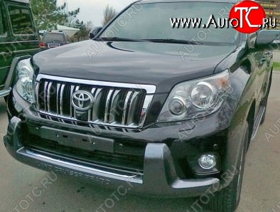 10 249 р. Накладка на передний бампер CT Toyota Land Cruiser Prado J150 дорестайлинг (2009-2013) (Неокрашенная)  с доставкой в г. Краснодар