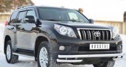 26 549 р. Защита переднего бампера (Ø63 мм с углами, нержавейка) SLITKOFF  Toyota Land Cruiser Prado  J150 (2009-2013) дорестайлинг  с доставкой в г. Краснодар. Увеличить фотографию 4