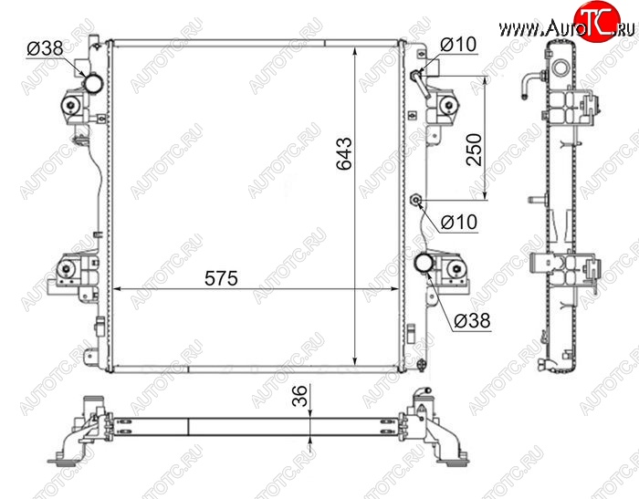 15 449 р. Радиатор двигателя SAT  Toyota Land Cruiser Prado  J150 (2009-2017) дорестайлинг, 1-ый рестайлинг  с доставкой в г. Краснодар