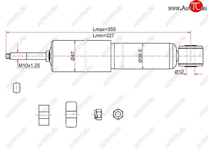 2 189 р. Амортизатор передний LH=RH SAT Toyota LiteAce Noah (1996-2001)  с доставкой в г. Краснодар