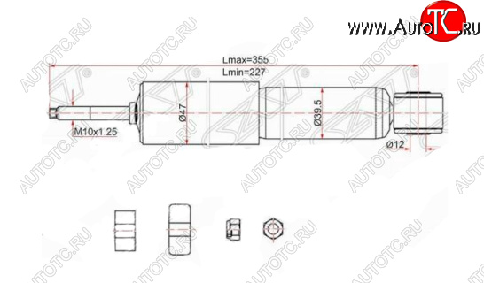 1 589 р. Амортизатор передний SAT  Toyota LiteAce  Noah (1996-2001)  с доставкой в г. Краснодар