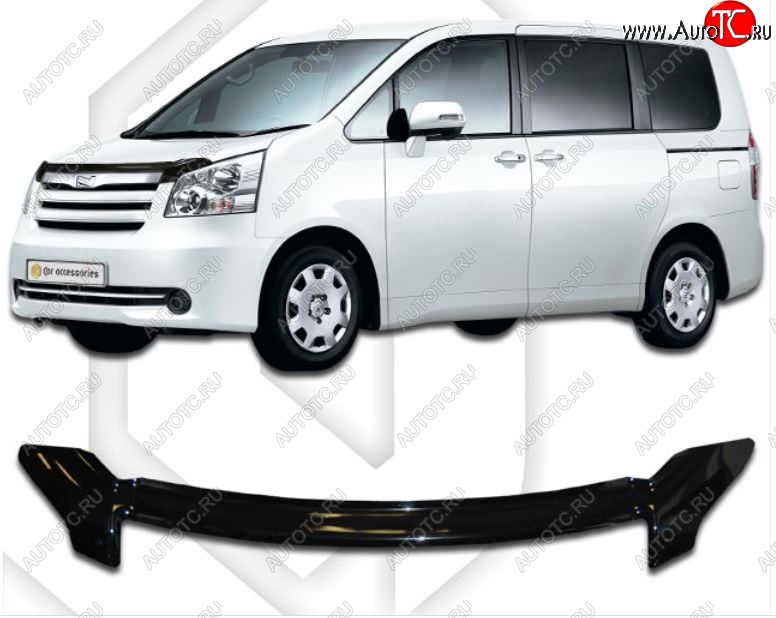 2 189 р. Дефлектор капота CA-Plastiс  Toyota Noah  2 (2007-2010) дорестайлинг (Classic черный, Без надписи)  с доставкой в г. Краснодар