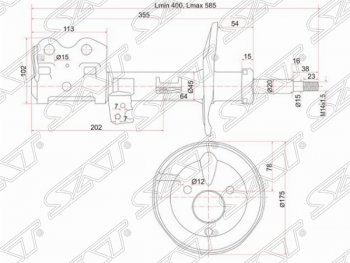 3 389 р. Левый амортизатор передний SAT  Toyota Prius  XW20 (2003-2011) дорестайлинг, рестайлинг  с доставкой в г. Краснодар. Увеличить фотографию 1