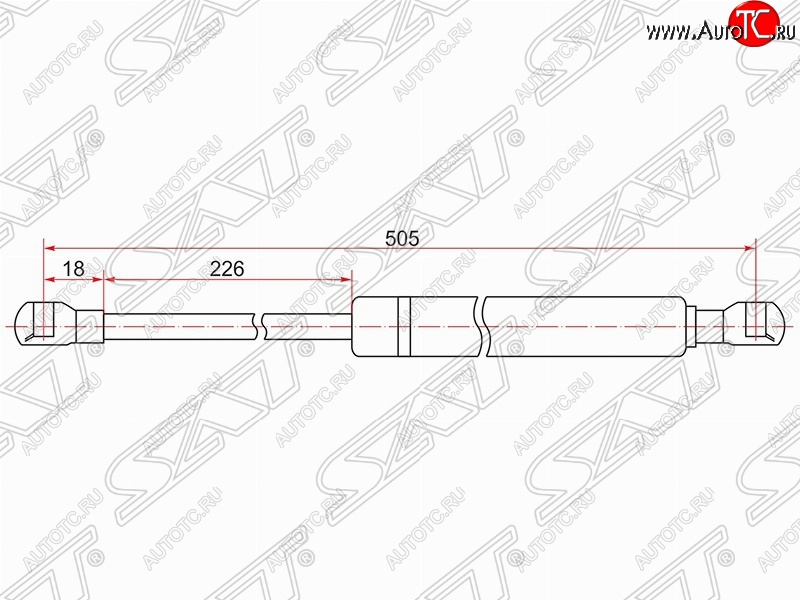 559 р. Газовый упор крышки багажника SAT  Toyota Prius  XW30 (2009-2011) дорестайлинг  с доставкой в г. Краснодар