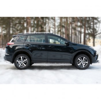 22 949 р. Пороги труба d42 с листом (Лист алюм,проф.сталь)(v2) SLITKOFF  Toyota RAV4  XA40 (2015-2019) 5 дв. рестайлинг  с доставкой в г. Краснодар. Увеличить фотографию 3