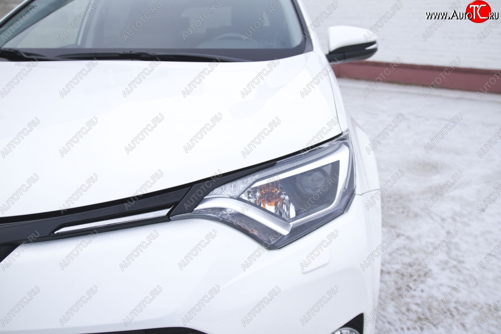 329 р. Реснички на фары RA  Toyota RAV4  XA40 (2015-2019) 5 дв. рестайлинг (Неокрашенные)  с доставкой в г. Краснодар