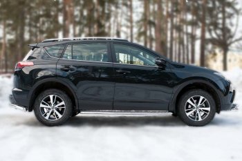 38 849 р. Широкая защита порогов с трубой диаметром 42 мм SLITKOFF v3 Toyota RAV4 XA40 5 дв. рестайлинг (2015-2019)  с доставкой в г. Краснодар. Увеличить фотографию 2