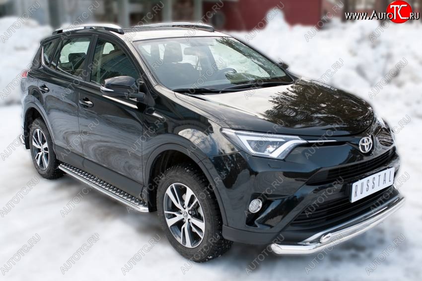 38 849 р. Широкая защита порогов с трубой диаметром 42 мм SLITKOFF v3 Toyota RAV4 XA40 5 дв. рестайлинг (2015-2019)  с доставкой в г. Краснодар