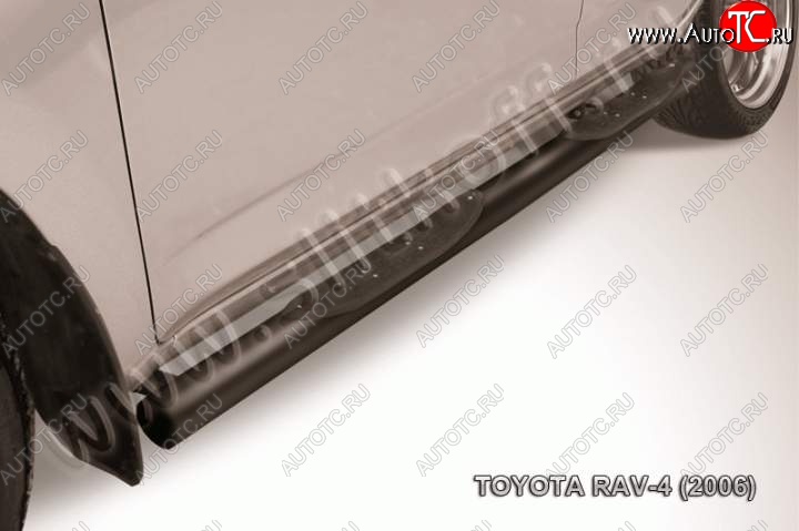 12 349 р. Защита порогов Slitkoff Toyota RAV4 XA305 5 дв. дорестайлинг (2005-2009) (Цвет: серебристый)  с доставкой в г. Краснодар