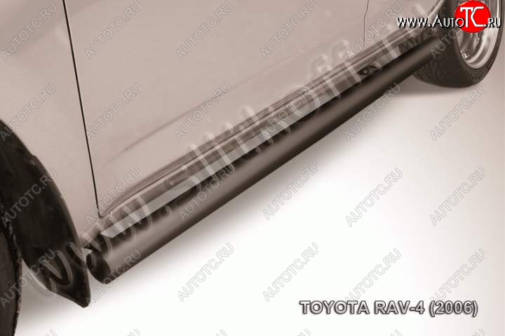 10 599 р. Защита порогов Slitkoff  Toyota RAV4  XA305 (2005-2009) 5 дв. дорестайлинг (Цвет: серебристый)  с доставкой в г. Краснодар