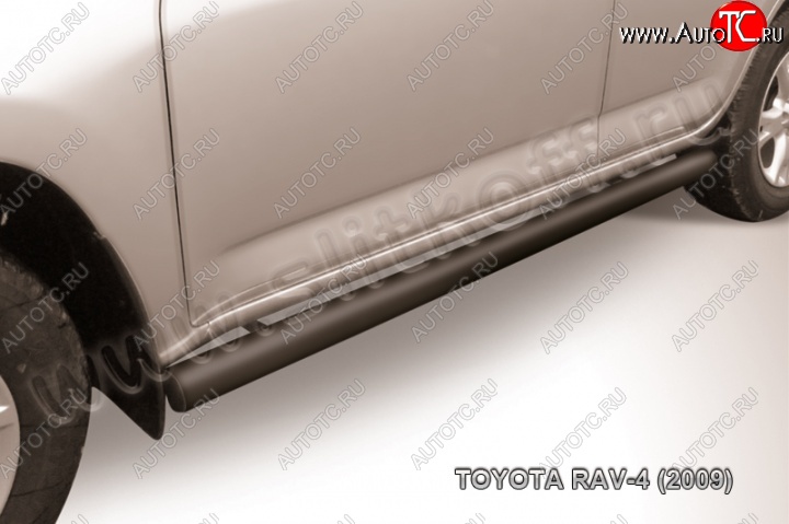 9 549 р. Защита порогов Slitkoff  Toyota RAV4  XA30 (2008-2010) 5 дв. 1-ый рестайлинг (Цвет: серебристый)  с доставкой в г. Краснодар