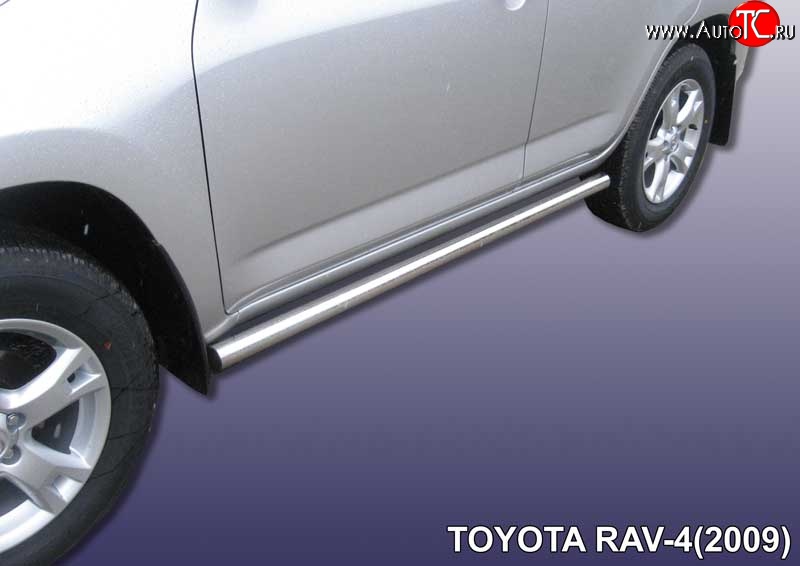 13 999 р. Защита порогов из круглой трубы диаметром 57 мм Slitkoff  Toyota RAV4  XA30 (2008-2010) 5 дв. 1-ый рестайлинг (Цвет: нержавеющая полированная сталь)  с доставкой в г. Краснодар