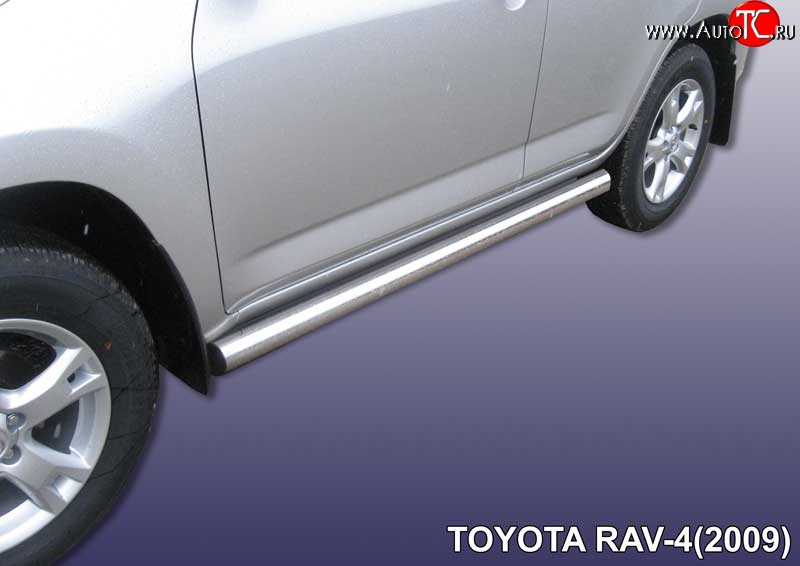 14 999 р. Защита порогов из круглой трубы диаметром 76 мм Slitkoff  Toyota RAV4  XA30 (2008-2010) 5 дв. 1-ый рестайлинг (Цвет: нержавеющая полированная сталь)  с доставкой в г. Краснодар