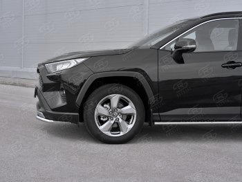 16 999 р. Защита переднего бампера (Ø42 мм, нержавейка) SLITKOFF  Toyota RAV4  XA50 (2018-2024) 5 дв. дорестайлинг  с доставкой в г. Краснодар. Увеличить фотографию 4