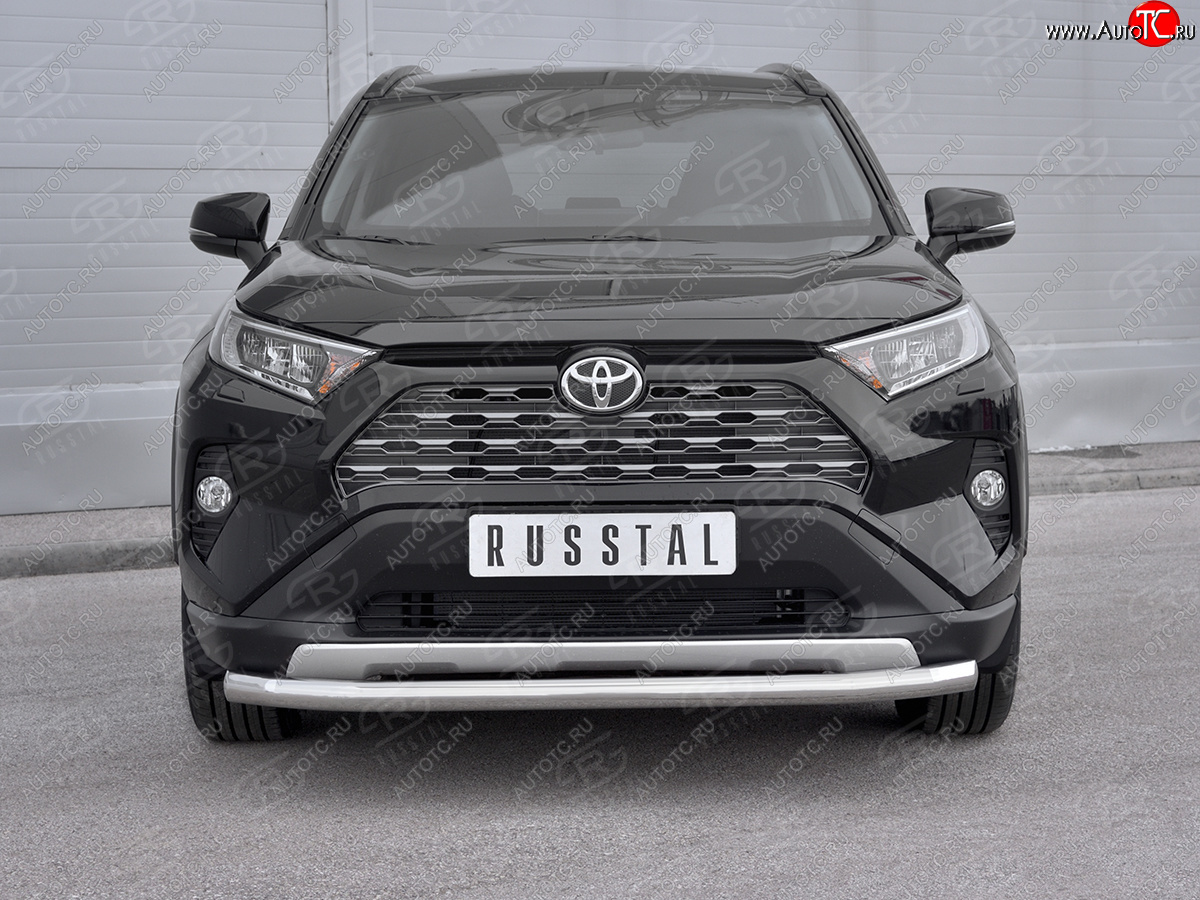 18 199 р. Защита переднего бампера (Ø63 мм, нержавейка) SLITKOFF Toyota RAV4 XA50 5 дв. дорестайлинг (2018-2024)  с доставкой в г. Краснодар