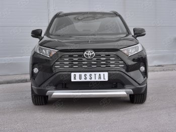 15 999 р. Защита переднего бампера (Ø75х42 мм, нержавейка) Russtal Toyota RAV4 XA50 5 дв. дорестайлинг (2018-2024)  с доставкой в г. Краснодар. Увеличить фотографию 2