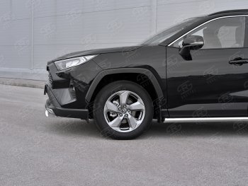 15 999 р. Защита переднего бампера (Ø75х42 мм, нержавейка) Russtal Toyota RAV4 XA50 5 дв. дорестайлинг (2018-2024)  с доставкой в г. Краснодар. Увеличить фотографию 4