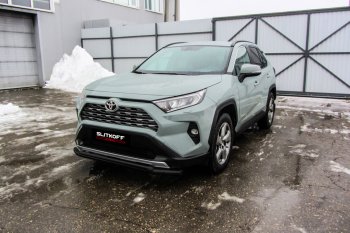 Защита переднего бампера Slitkoff (Ø57 и 42 мм) Toyota RAV4 XA50 5 дв. дорестайлинг (2018-2024)