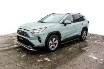 19 449 р. Пороги алюминиевые Slitkoff Toyota RAV4 XA50 5 дв. дорестайлинг (2018-2024) (Optima Black )  с доставкой в г. Краснодар. Увеличить фотографию 3