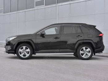 26 999 р. Пороги SLITKOFF d42 с листом  Toyota RAV4  XA50 (2018-2024) 5 дв. дорестайлинг (лист алюминий, труба нержавейка)  с доставкой в г. Краснодар. Увеличить фотографию 3