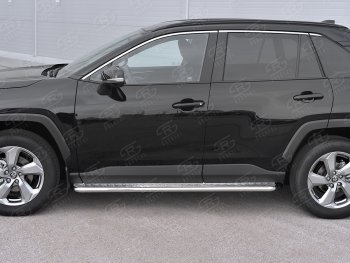 26 999 р. Пороги SLITKOFF d42 с листом  Toyota RAV4  XA50 (2018-2024) 5 дв. дорестайлинг (лист алюминий, труба нержавейка)  с доставкой в г. Краснодар. Увеличить фотографию 2