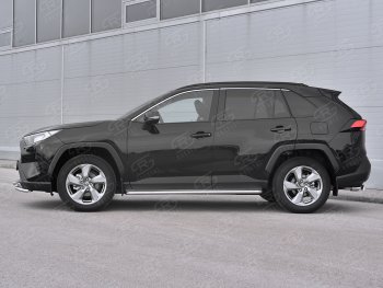 38 999 р. Пороги SLITKOFF d42 с листом  Toyota RAV4  XA50 (2018-2024) 5 дв. дорестайлинг (лист нержавейка, труба нержавейка)  с доставкой в г. Краснодар. Увеличить фотографию 3