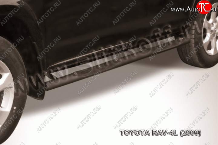 13 499 р. Защита порогов Slitkoff  Toyota RAV4  XA30 (2010-2013) 5 дв. удлиненный 2-ой рестайлинг (Цвет: серебристый)  с доставкой в г. Краснодар