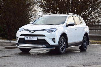 25 999 р. Защита порогов из трубы Ø63 Petroil Tuning Toyota RAV4 XA40 5 дв. дорестайлинг (2012-2015) (Нержавеющая полированная сталь)  с доставкой в г. Краснодар. Увеличить фотографию 4