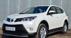 16 299 р. Защита порогов из круглой трубы диаметром 63 мм Russtal Toyota RAV4 XA40 5 дв. дорестайлинг (2012-2015) (Защита порогов с со скосами на торцах (вариант 1))  с доставкой в г. Краснодар. Увеличить фотографию 4