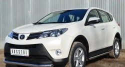 16 299 р. Защита порогов из круглой трубы диаметром 63 мм Russtal Toyota RAV4 XA40 5 дв. дорестайлинг (2012-2015) (Защита порогов с со скосами на торцах (вариант 1))  с доставкой в г. Краснодар. Увеличить фотографию 8