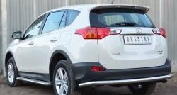 16 849 р. Одинарная защита заднего бампера из трубы диаметром 63 мм SLITKOFF  Toyota RAV4  XA40 (2012-2015) 5 дв. дорестайлинг  с доставкой в г. Краснодар. Увеличить фотографию 2