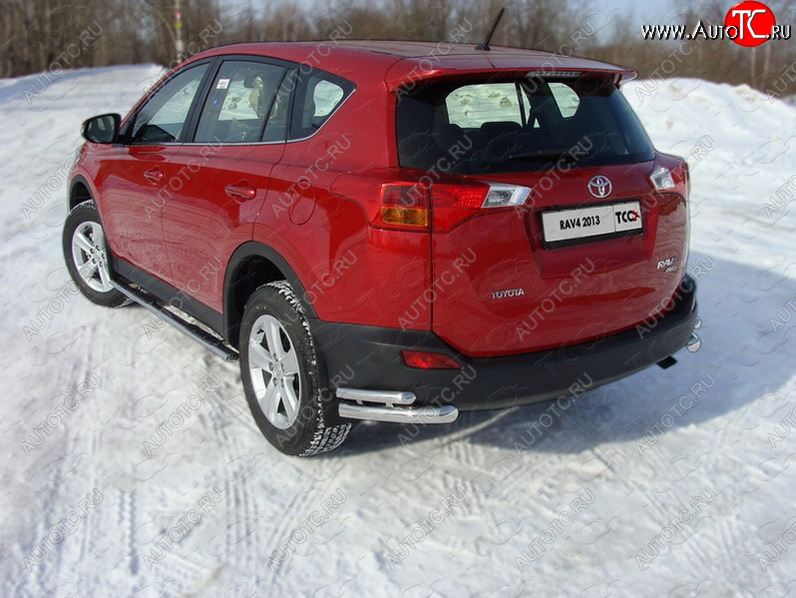 22 999 р. Защита заднего бампера (уголки двойные) ТСС 60,3/42,4 мм  Toyota RAV4  XA40 (2012-2015) 5 дв. дорестайлинг  с доставкой в г. Краснодар