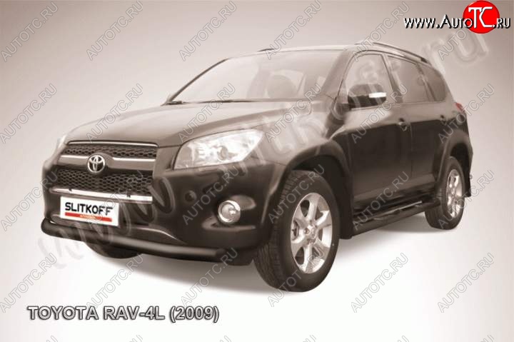 8 499 р. Защита переднего бампера из трубы d76 Slitkoff Toyota RAV4 XA30 5 дв. удлиненный 1-ый рестайлинг (2009-2010) (Цвет: серебристый)  с доставкой в г. Краснодар