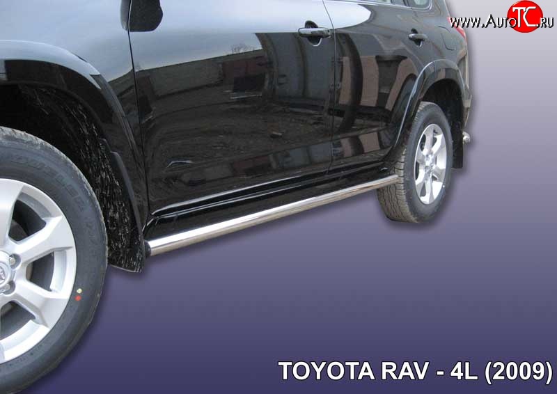 15 799 р. Защита порогов из круглой трубы диаметром 57 мм Slitkoff  Toyota RAV4  XA30 (2003-2010) 5 дв. удлиненный дорестайлинг, 5 дв. удлиненный 1-ый рестайлинг (Цвет: нержавеющая полированная сталь)  с доставкой в г. Краснодар