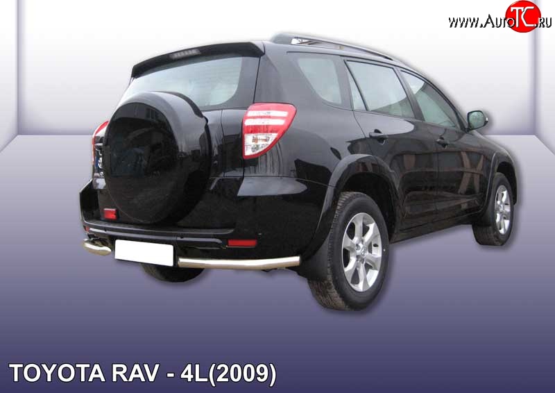 9 449 р. Защита заднего бампера Slitkoff (Ø 57 мм, уголки)  Toyota RAV4  XA30 (2009-2010) 5 дв. удлиненный 1-ый рестайлинг (Нержавеющая сталь)  с доставкой в г. Краснодар