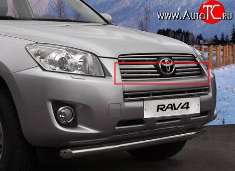 485 р. Декоративные вставки решетки радиатора Novline (нижние, двойные) Toyota RAV4 XA30 5 дв. 2-ой рестайлинг (2010-2013)  с доставкой в г. Краснодар