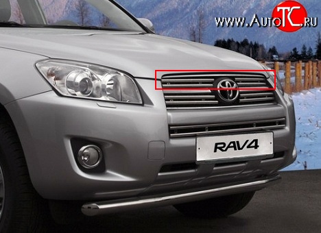 7 799 р. Декоративные вставки решетки радиатора Novline (верхние, двойные) Toyota RAV4 XA30 5 дв. 2-ой рестайлинг (2010-2013)  с доставкой в г. Краснодар