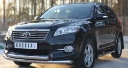 22 399 р. Защита переднего бампера (2 трубыØ76 и 42 мм, нержавейка) SLITKOFF Toyota RAV4 XA30 5 дв. 2-ой рестайлинг (2010-2013)  с доставкой в г. Краснодар. Увеличить фотографию 4