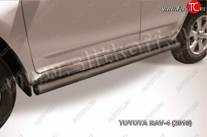 12 349 р. Защита порогов Slitkoff Toyota RAV4 XA30 5 дв. удлиненный 2-ой рестайлинг (2010-2013) (Цвет: серебристый)  с доставкой в г. Краснодар