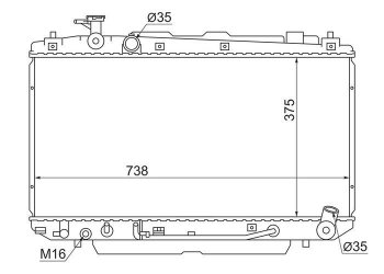 Радиатор двигателя SAT Toyota RAV4 CA20 5 дв. дорестайлинг (2000-2003)