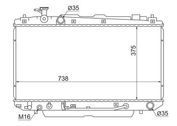 Радиатор двигателя SAT Toyota RAV4 CA20 5 дв. дорестайлинг (2000-2003)